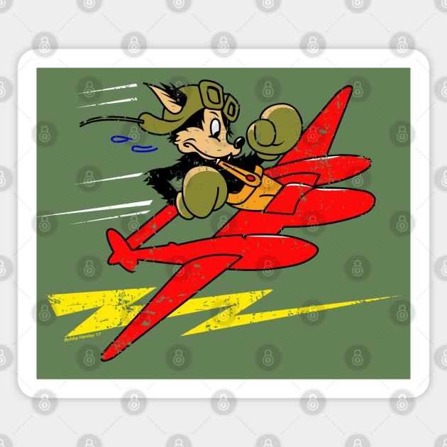 Wolf P-38  WW2 logo Sticker by Illustratorator